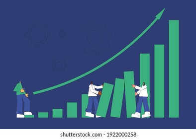 Investment Concept. Business Success. Financial Growth. Stock Market  Boom. Lucky Retail Investors. Shares Rally. Minor Shareholders Getting Money. Vector Flat Color Illustration.