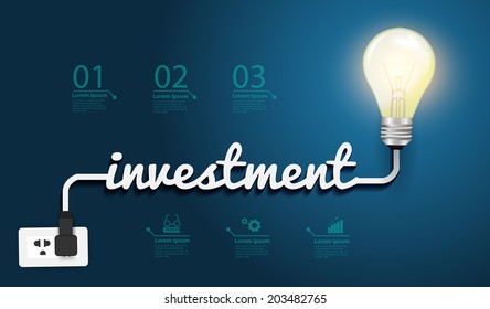 investment concept, Creative light bulb idea abstract infographic layout, diagram, step up options, Vector illustration modern design template