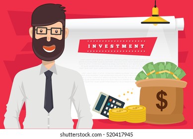 Investment concept design,clean vector