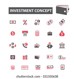 investment concept, finance, bank, money icons