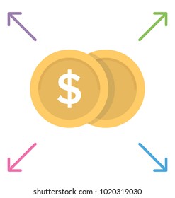 
Investment concept, flat icon business diversification
