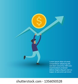 Investment concept flat style vector. Modern Flat design people and Business concept for Investment, easy to use and highly customizable