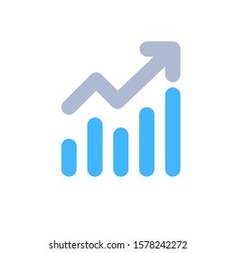 Investment concept. Graph arrow with increasing investment. Management strategy marketing. Chart financial gain. Vector illustration flat design