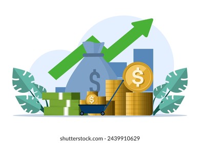 investment concept, growth, investor, financial investment, savings wallet, banking, piggy bank, investment analysis, celebrating financial success and money growth. increase in money.