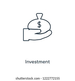 Investment concept line icon. Linear Investment concept outline symbol design. This simple element illustration can be used for web and mobile UI/UX.