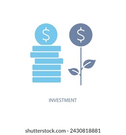 investment concept line icon. Simple element illustration. investment concept outline symbol design.