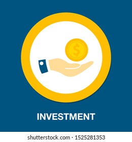 Investment Concept, Money In Hand Logo, Financial Investors, Business Investment Icon, Stock Markets, Bank Save