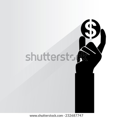 investment concept on white background, flat and shadow theme