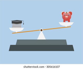 Investment concept of saving for education. Vector illustration format. Saved in illustrator 10. 
