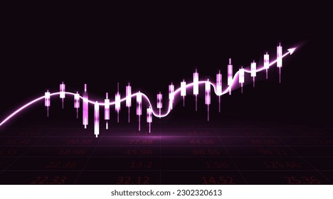 Investment concept vector. Bar graph. Neon glow bar graph. stock investment illustration light candlestick