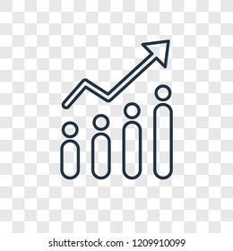 Investment concept vector linear icon isolated on transparent background, Investment concept transparency concept in outline style