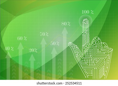 Investment concept,businessman with financial symbols coming from hand