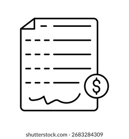 Ícone de linha fina Contratos de investimento, vetor, pixel perfect, arquivo ilustrador 