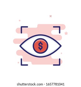 Illustrator für die Vektorillustration der Investitionskontrolle mit farbigem Hintergrund. 