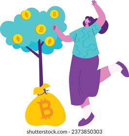 Investment Crypto Bitcoin Blockchain illustration