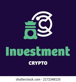Investment and crypto logo in modern style. With a white background