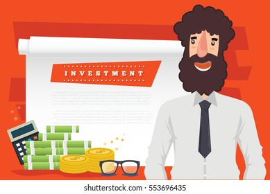 Investment design,clean vector