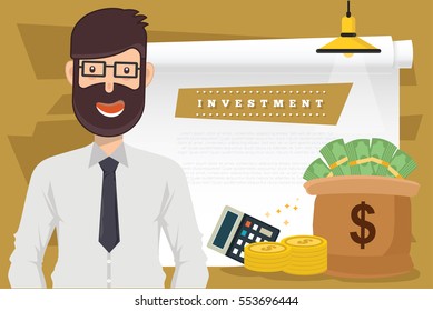 Investment design,clean vector