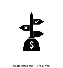 vector de icono de planificación de dirección de inversión aislado en fondo blanco.