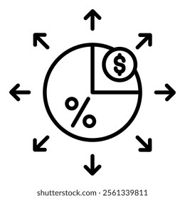 Investment Diversification Icon Element For Design