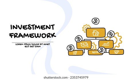 Diversificación de las inversiones, estrategia y concepto de marco. Ilustración empresarial 