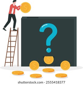 Investment earning profit, money saving, growth stock market with high capital gain return or dividend concept, businessman investor put coins into black box and got a lot of return money golden coins