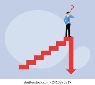investment or economic recession, career dead end or financial risk 2d flat vector illustration