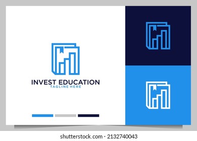 investment education with book logo design