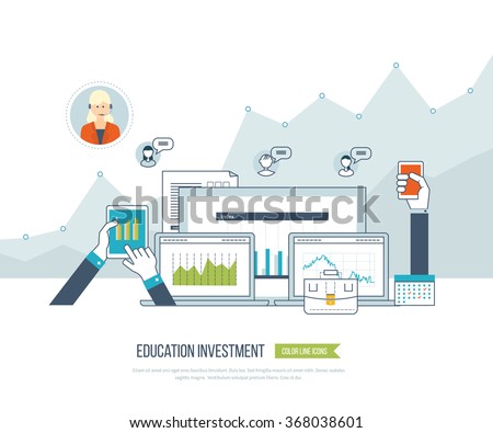 Investment in education. Education concept. Investment business. Investment management. Financial strategy and report. Investment growth. Business development. Strategy of successful learning. 