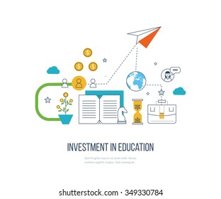 Investment in education. Education concept. Strategy of successful learning. Business development