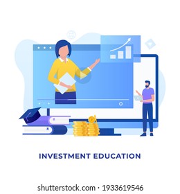 investment education illustration concept. Illustration for websites, landing pages, mobile applications, posters and banners