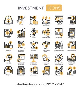 Investment Elements , Thin Line and Pixel Perfect Icons