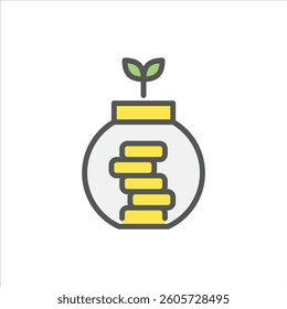 investment filled outline icon. investment color line illustration.