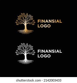 Investment or finance logo design with tree premium design concept 