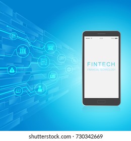 Investment Financial Internet Technology Concept. Light bulb on smart phone and business technology icon with abstract electronic circuit background 