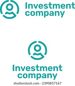 Investment firm green line business logo. User simple icon. Brand name. Client centricity business value. Design element. Visual identity. Suitable for investment company website