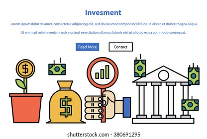 Investment in flat design . Apply to website .