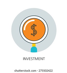Investment flat icon concept 