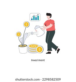 Ilustración del vector de diseño de estilo plano de inversión. Ilustración de acciones
