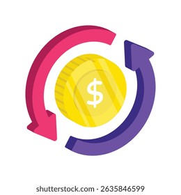 Ícone de estilo do Vetor de Fluxo de Investimento. Arquivo Eps 10
