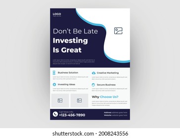 Investment Flyer Template. Finance Banking Poster Leaflet Template.
Investment Finance Flyer Design.