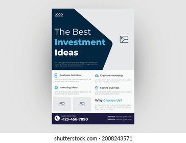 Investment Flyer Template. Finance Banking Poster Leaflet Template.
Investment Finance Flyer Design.