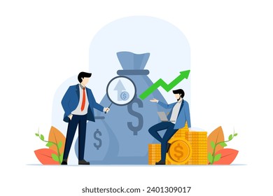 Investment Focus Concept. choose financial growth as an investment goal. Highlight strategic financial opportunities with greater growth potential. Flat vector illustration on white background.