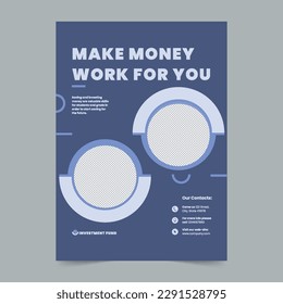 Investment Fund Flyer Template. A clean, modern, and high-quality design of Flyer vector design. Editable and customize template flyer