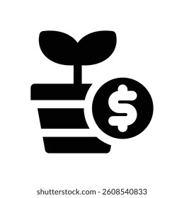 investment fund glyph icon. Strong and solid vector icon for websites, mobile interfaces, presentations, and visual branding. High quality and easy to edit.