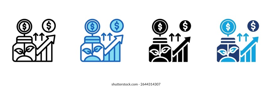 Investment Fund icon Multi Style Vector Illustration