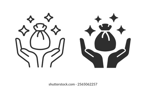 Investment fund icons. Vector illustration. Symbol of wealth and financial care.