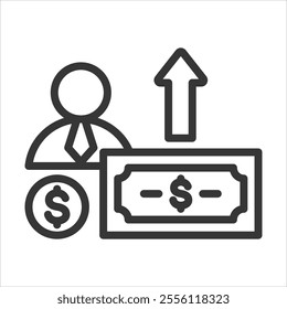 Investment Fund Outline Icon Vector Illustration