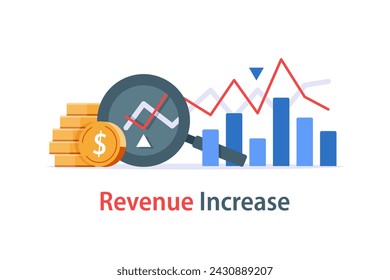 Investment fund performance report, interest rate graph, trade revenue boost, venture business growth strategy