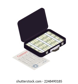 Investment funding isometric icons composition with isolated financial images on blank background vector illustration